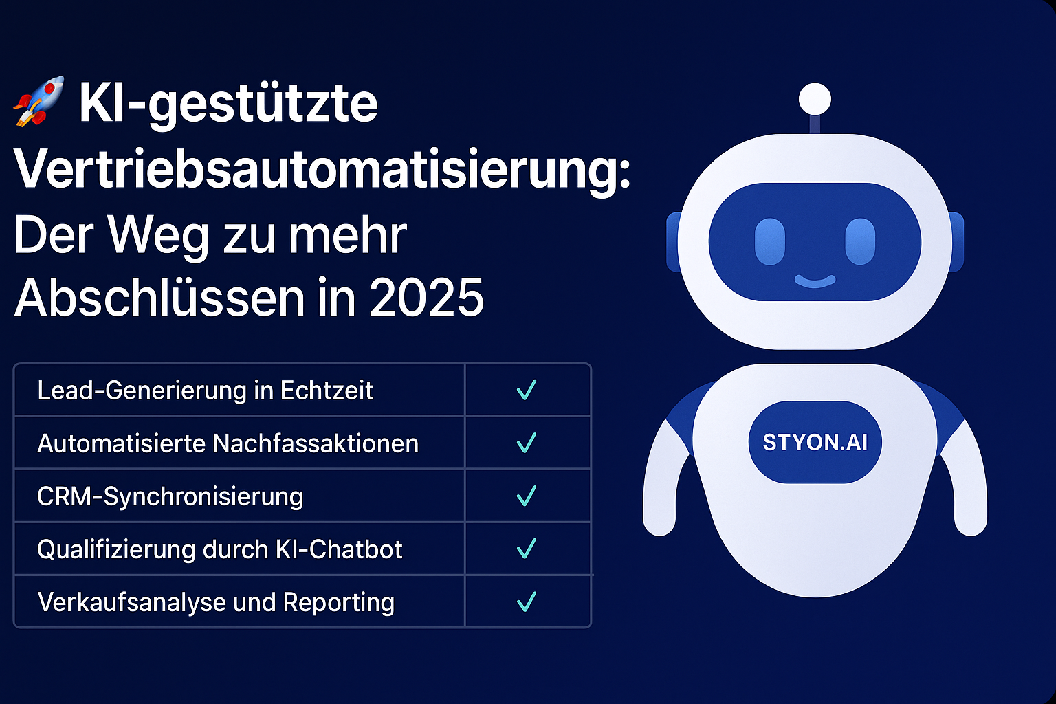 🚀 KI-gestützte Vertriebsautomatisierung: Der Weg zu mehr Abschlüssen in 2025